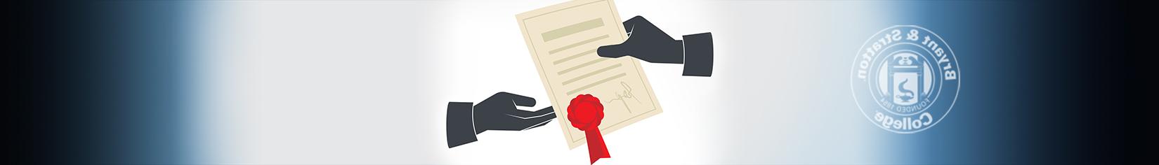 Animation of hands receiving certificate